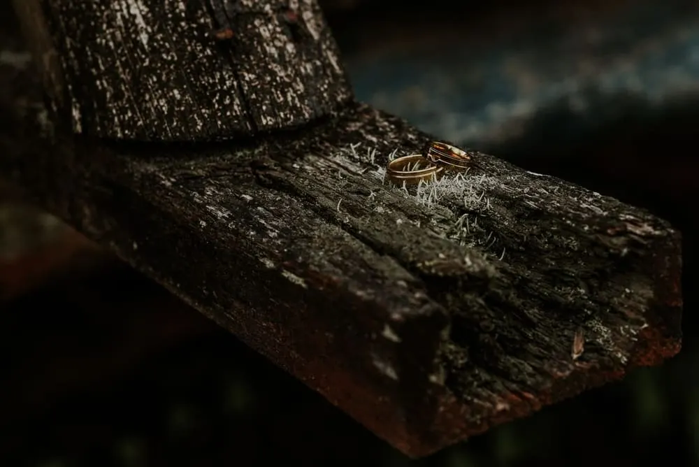 Een gladde ring op hout
